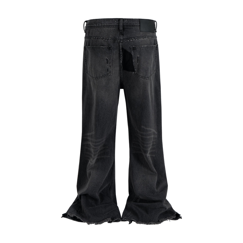 DARK PATCHWORK FLARE DENIM