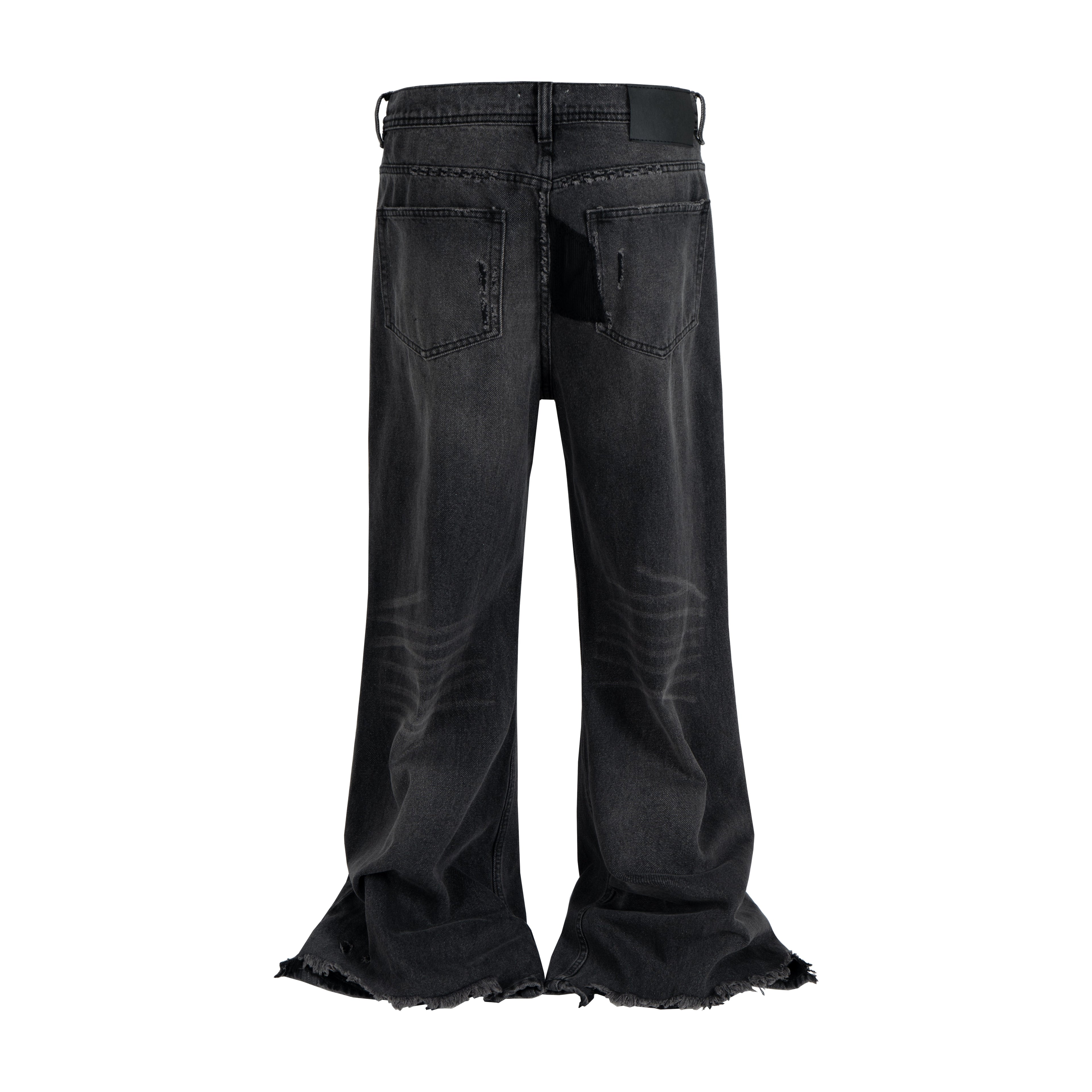 DARK PATCHWORK FLARE DENIM