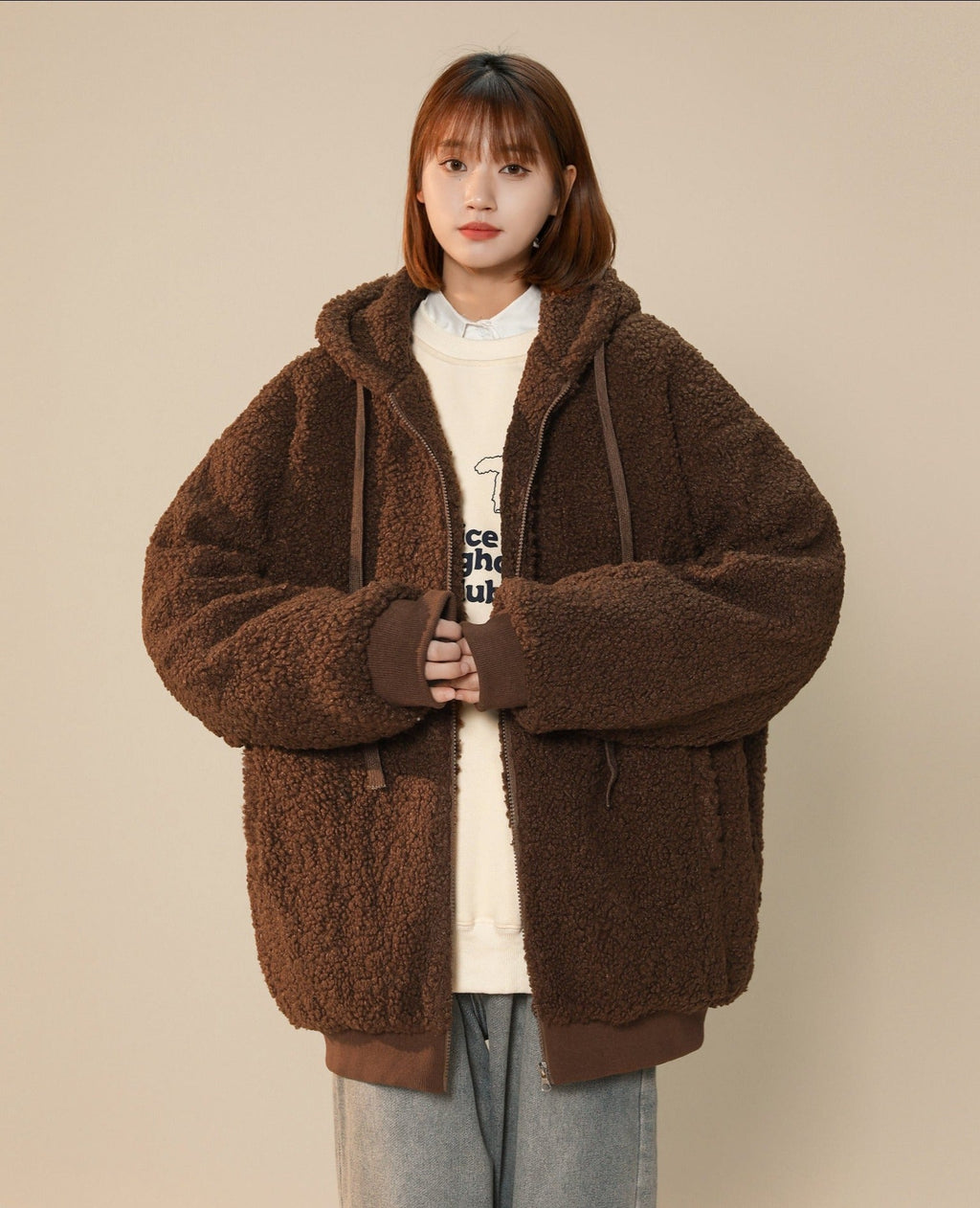 Women's Furry Bunny Ears Winter Jacket