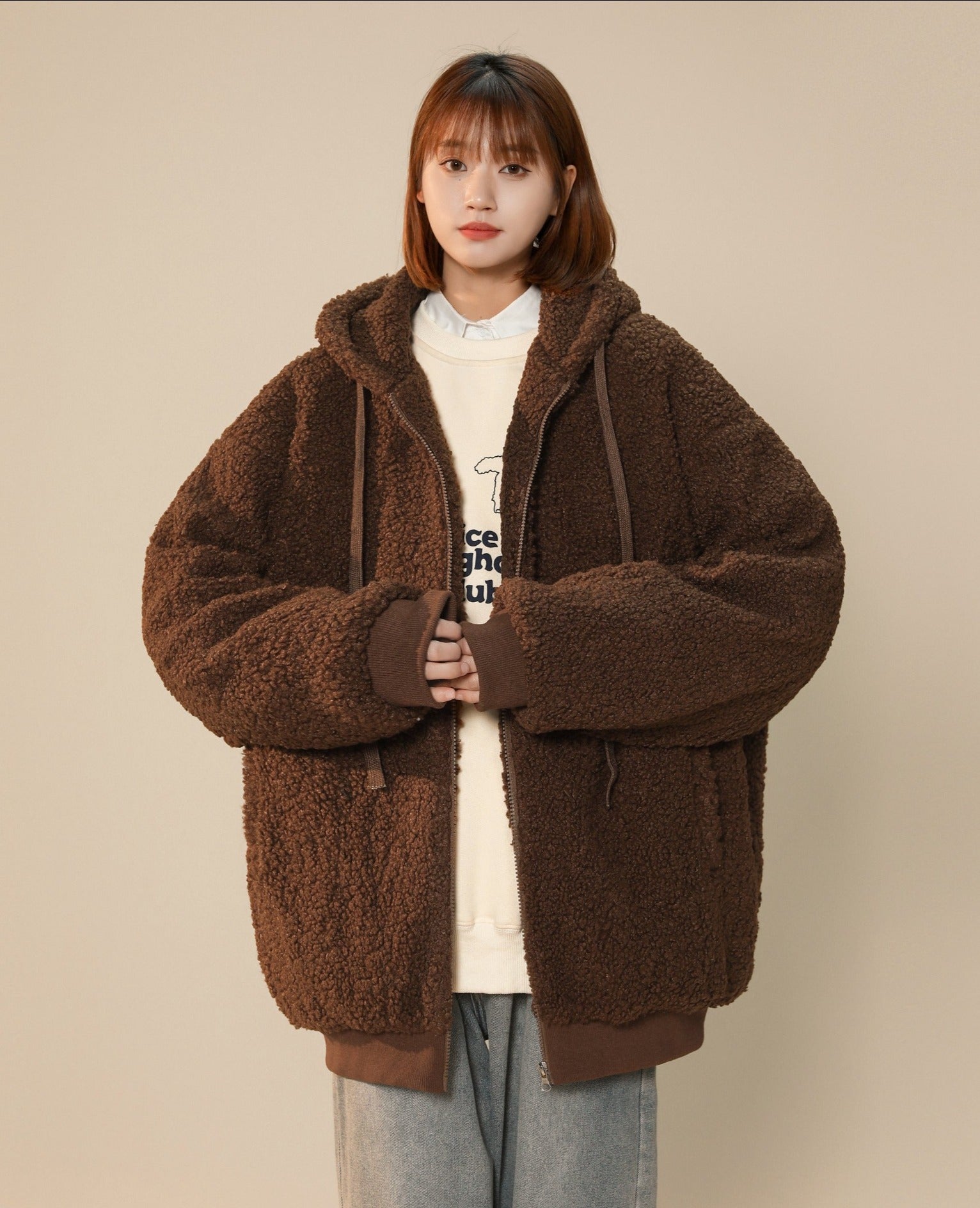 Women's Furry Bunny Ears Winter Jacket