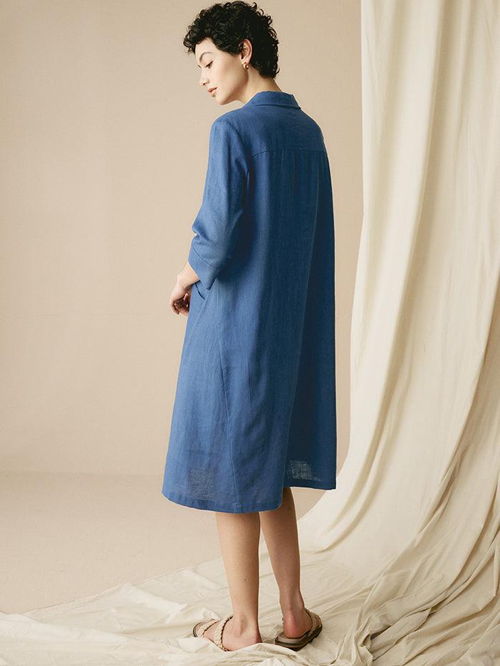 100% Linen Shirt Dress MADISON