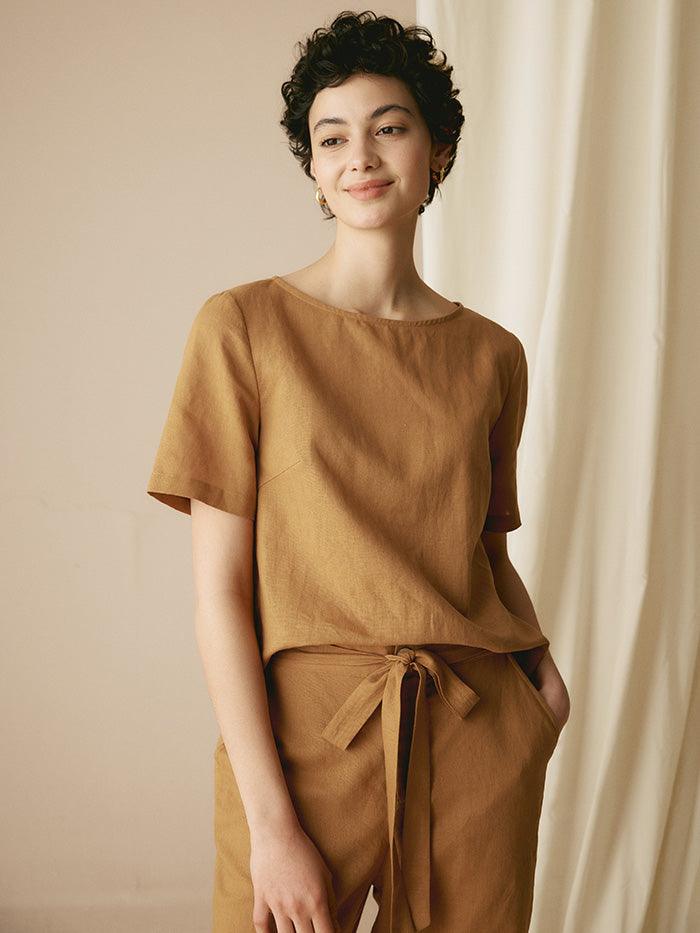 100% Linen Two-Piece Casual Linen Tracksuit COLLEEN