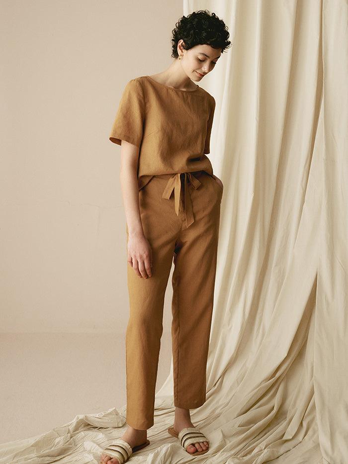 100% Linen Two-Piece Casual Linen Tracksuit COLLEEN