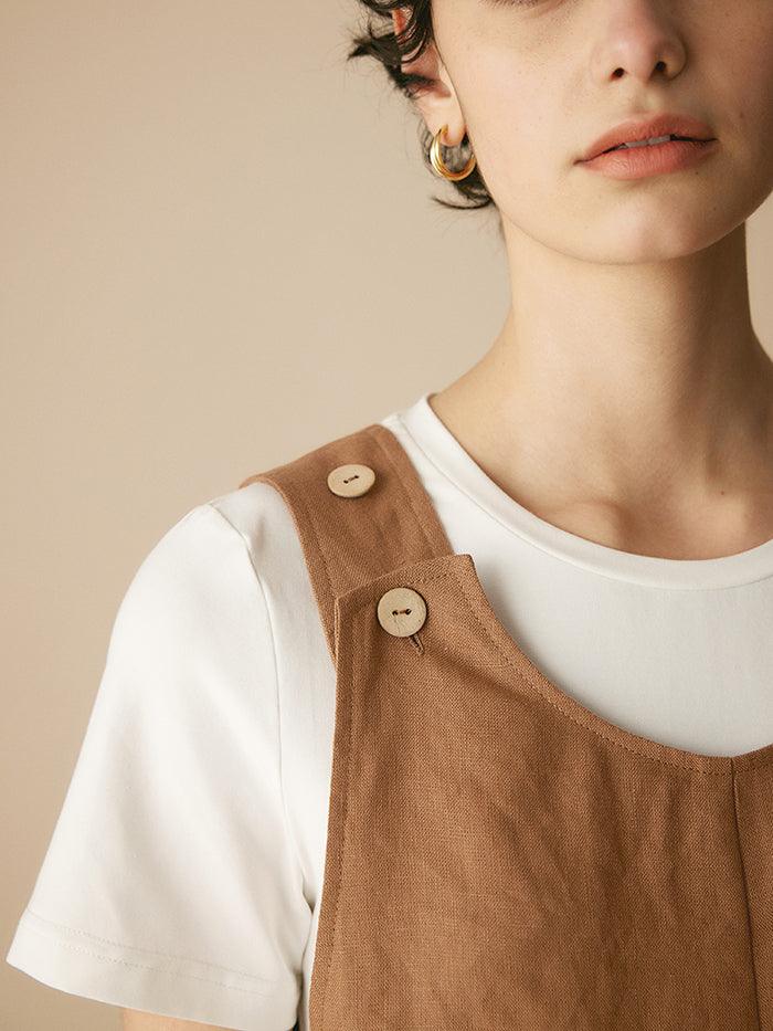 100% Linen U-Neck Short Jumpsuit KENDALL