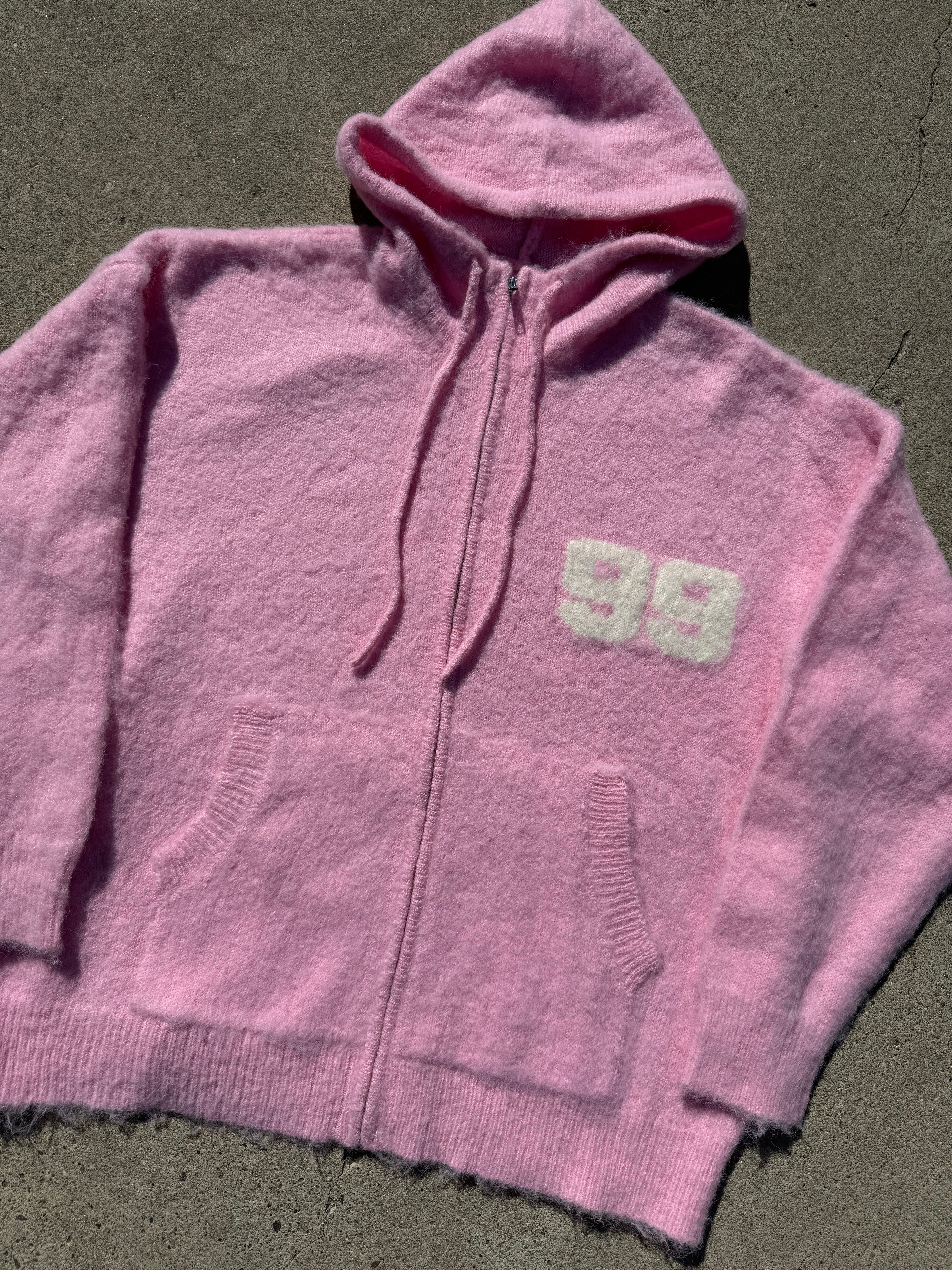 Mohair Zip Up Pink