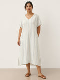 100% Linen Back-Tied Waist Midi Dress HANA