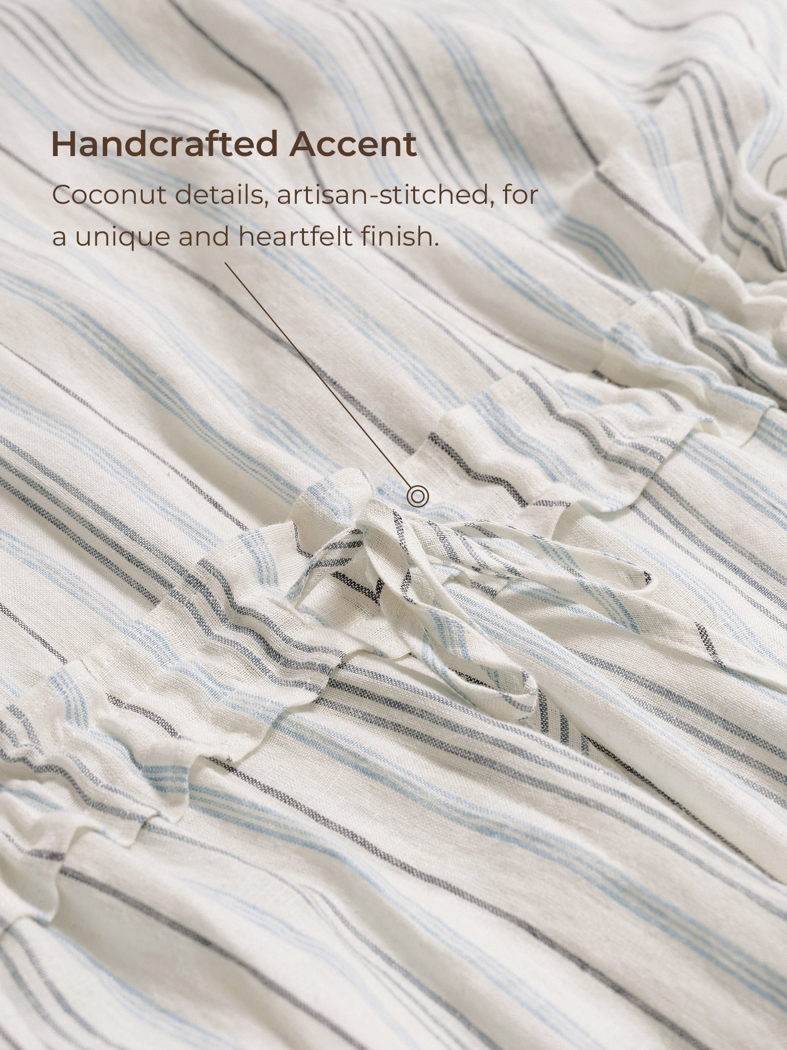 100% Linen Back-Tied Waist Midi Dress HANA