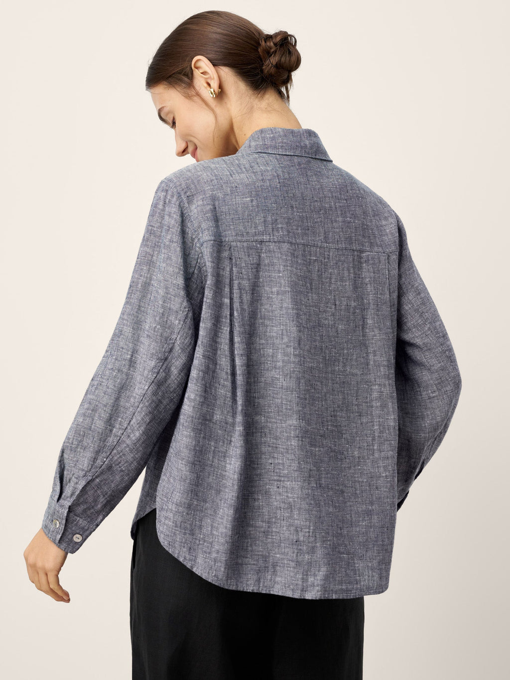 100% Linen Relaxed Drop Shoulder Pocket Shirt ASTER