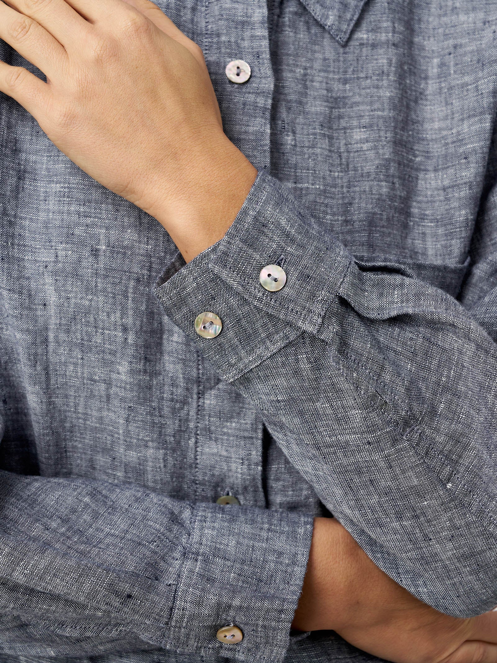 100% Linen Relaxed Drop Shoulder Pocket Shirt ASTER
