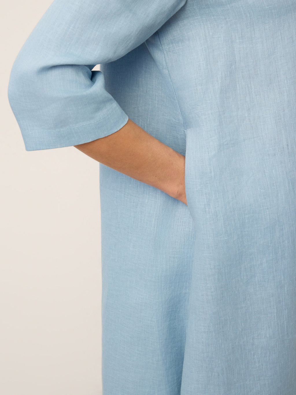 100% Linen Asymmetric Shawl Collar A-Line Mini Dress WINIFRED