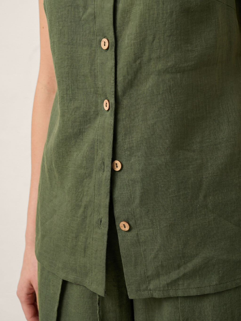 100% Linen Buttons Down Tank Top ERIN