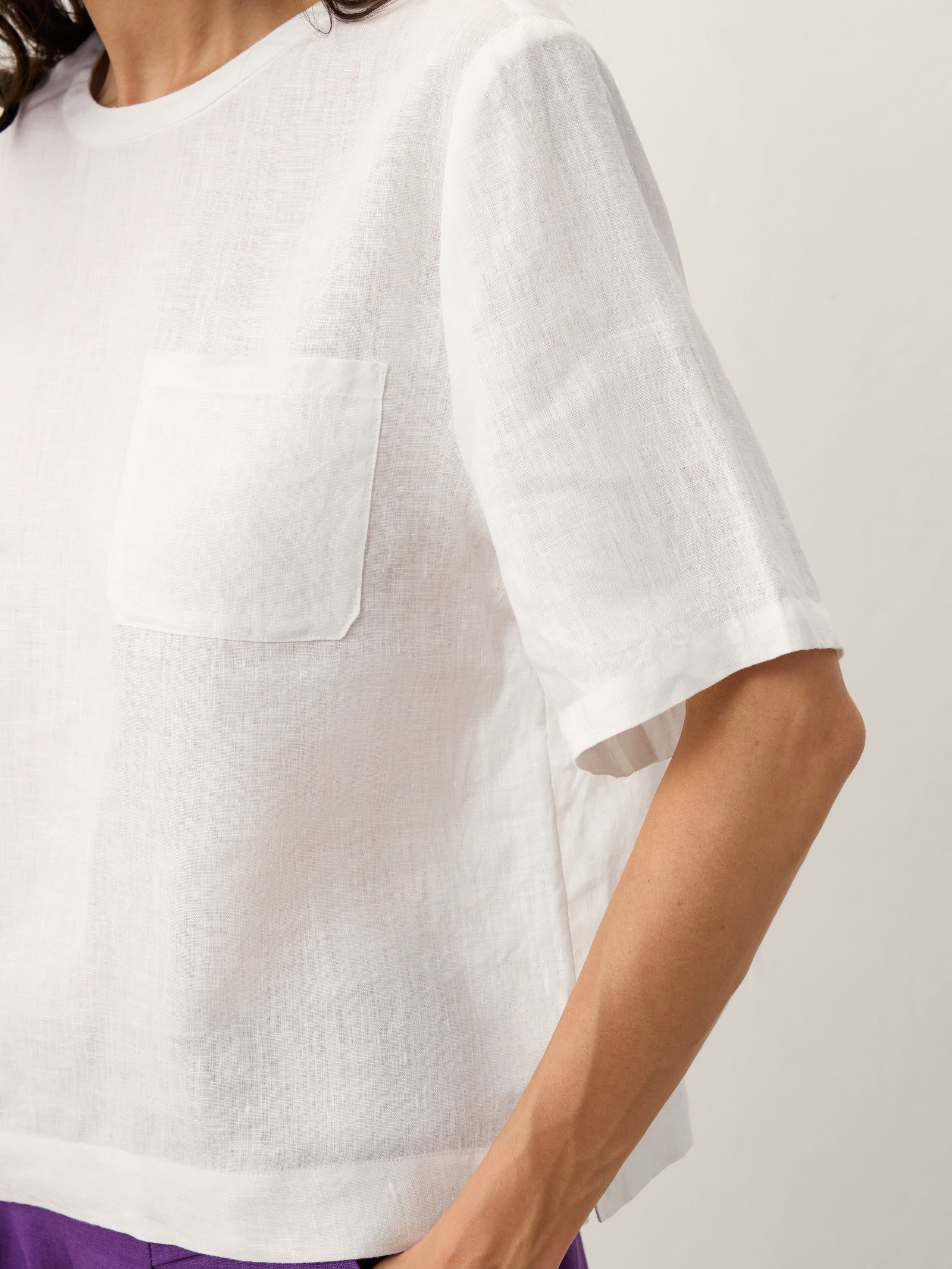 100% Linen Drop Shoulder Boxy Top REGINA
