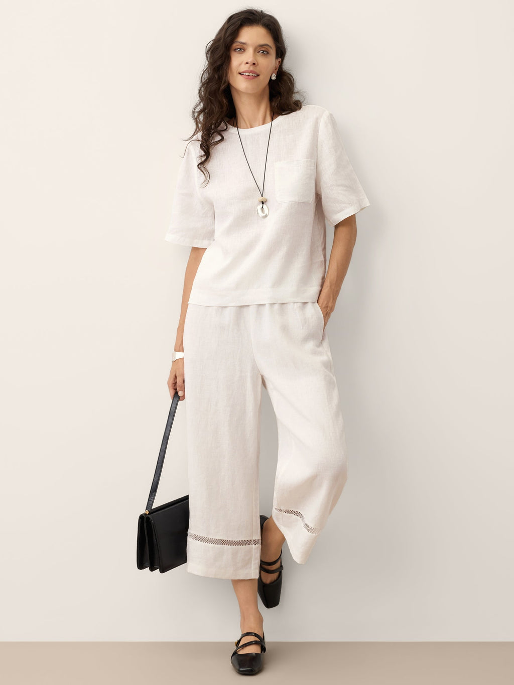 100% Linen Drop Shoulder Boxy Top REGINA
