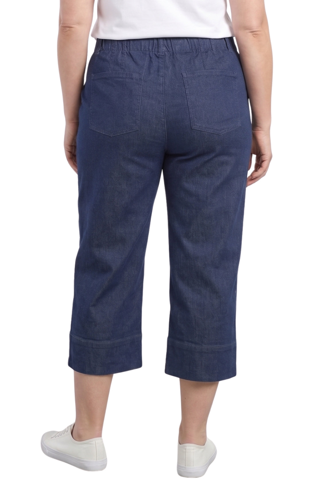 Women's Straight Leg Denim Capri Pants — Lightweight Cotton Blend