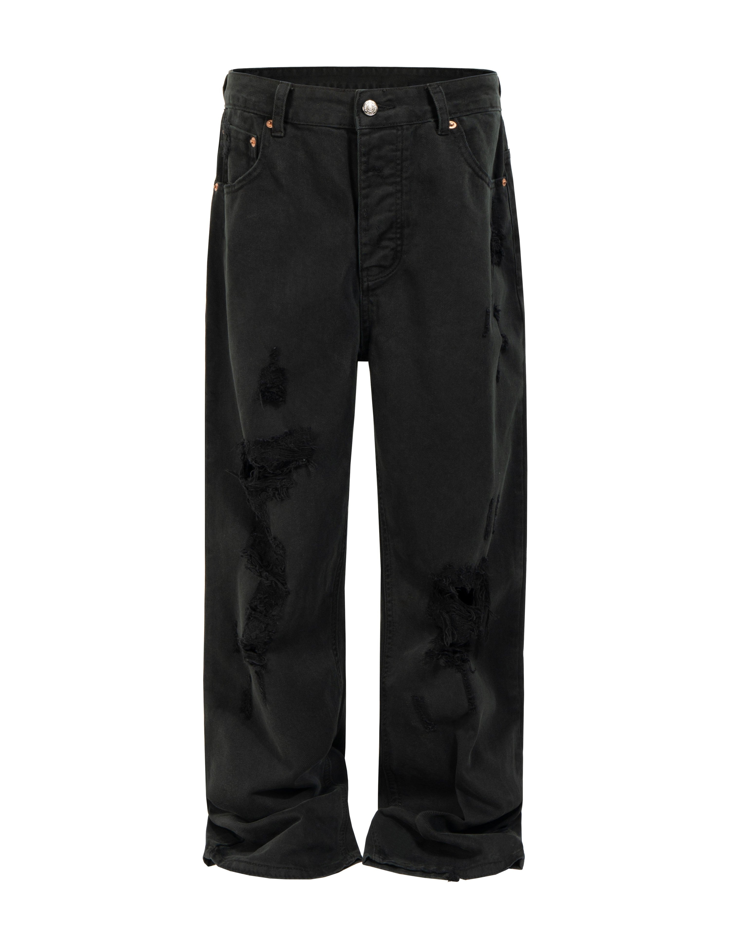 NOIR DESTROYED WORK PANTS