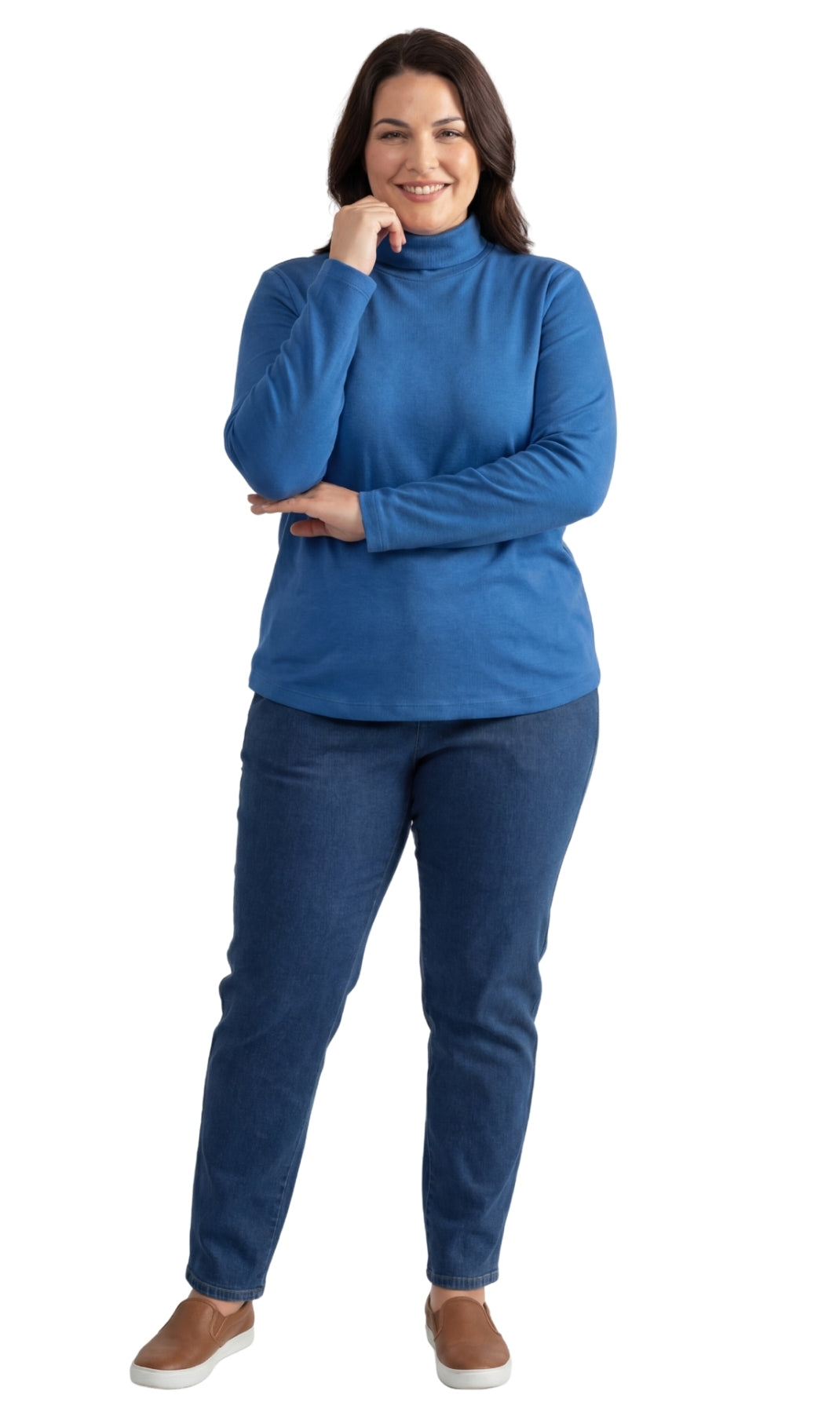Women's Long Sleeve Relaxed Fit Turtleneck Top