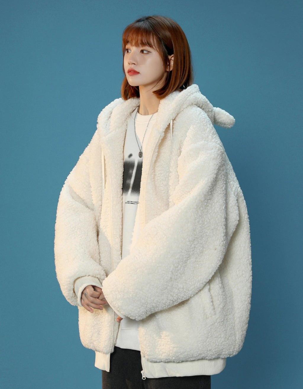 Women's Furry Bunny Ears Winter Jacket