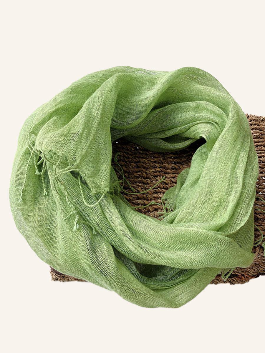 100% Linen Lightweight Solid Color Scarf BIANCA