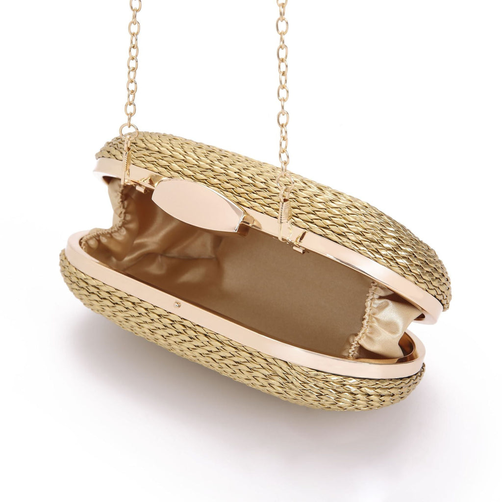 Fashionable oval crossbody woven bags