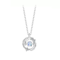Silver Flash Necklace Feather Beating Heart Moonstone Necklace