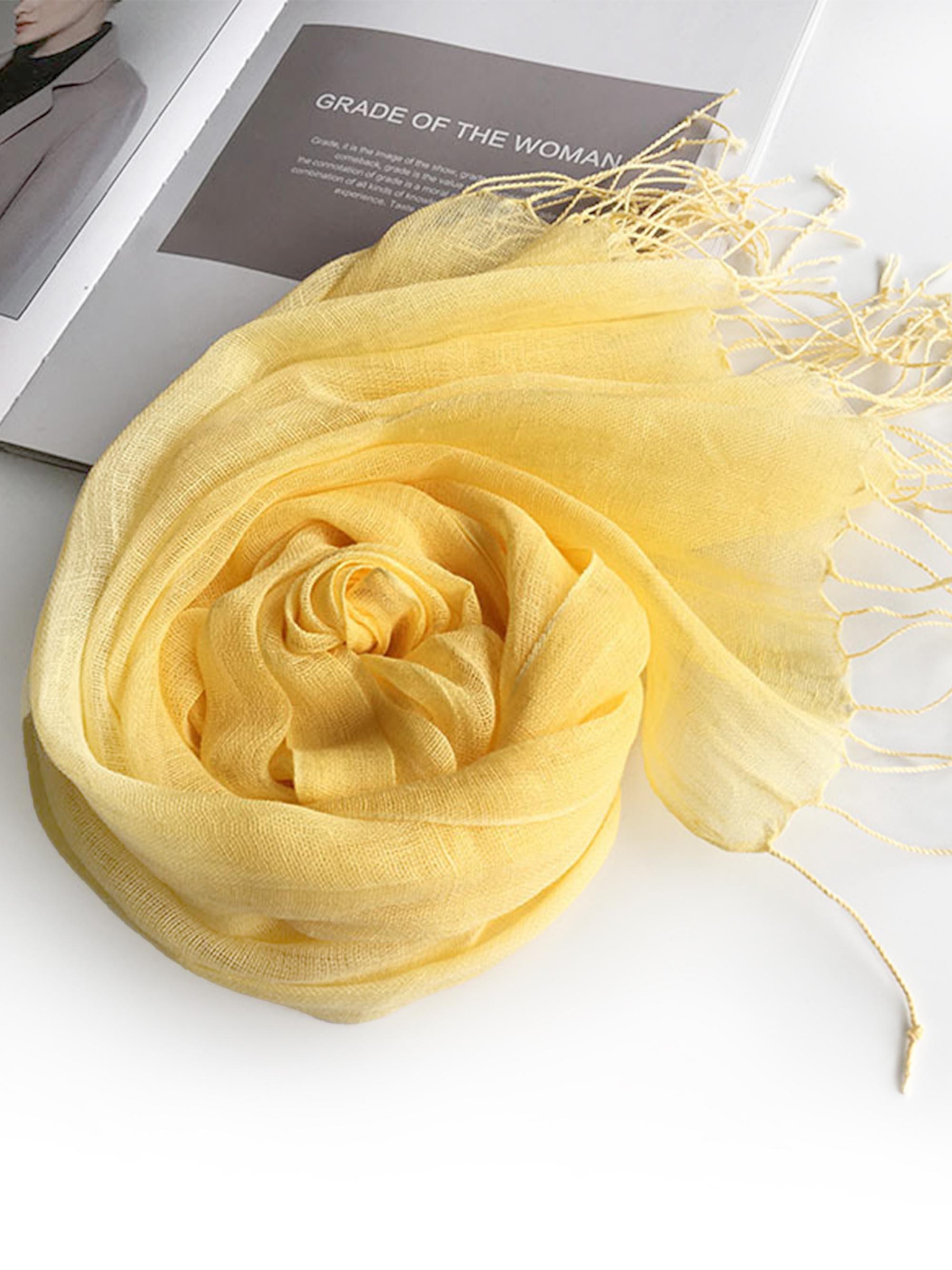 100% Linen Lightweight Solid Color Scarf BIANCA