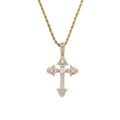 Full zirconium cross pendant couple necklace