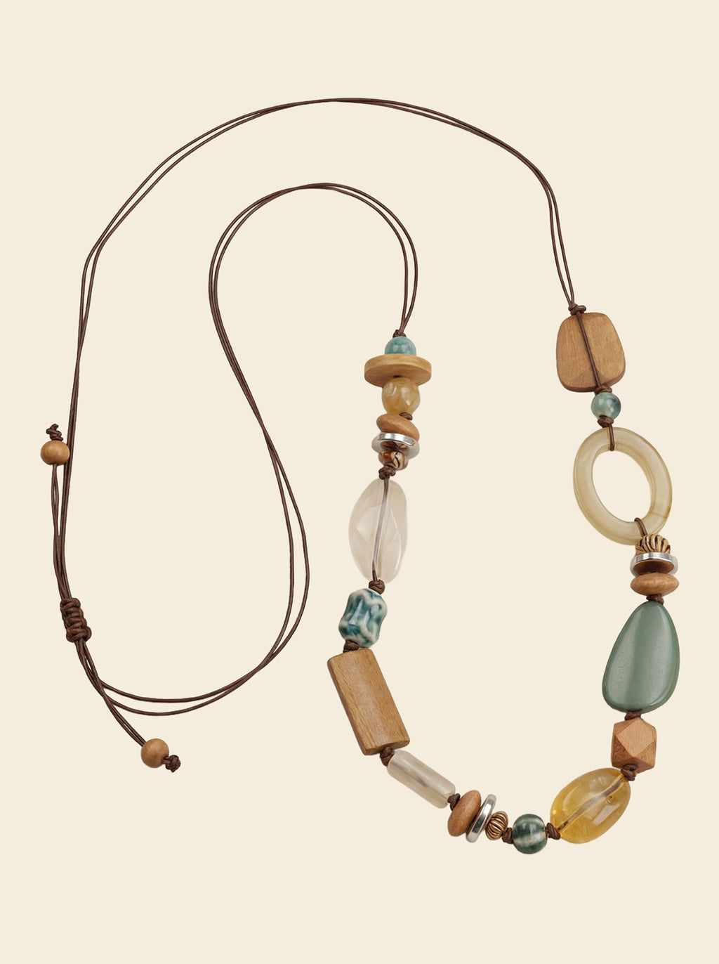 Bohemian Mixed Bead Long Pendant Necklace