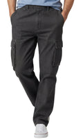 Men's Pull-On Jeans with Double Cargo Pockets — Lightweight Easy Fit
