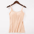 Solid Tank Tops Adjustable Strap Built In Cup Padded Wireless Camisole Camis Vest