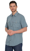 Men's Short Sleeve Explorer Shirt — Snap Front with Multi-Pockets and Back Mesh