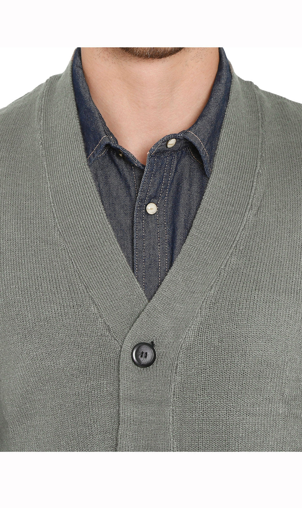 Men's Cashmere-Like Button Front Flat Knit Sweater Vest with Chest Pockets