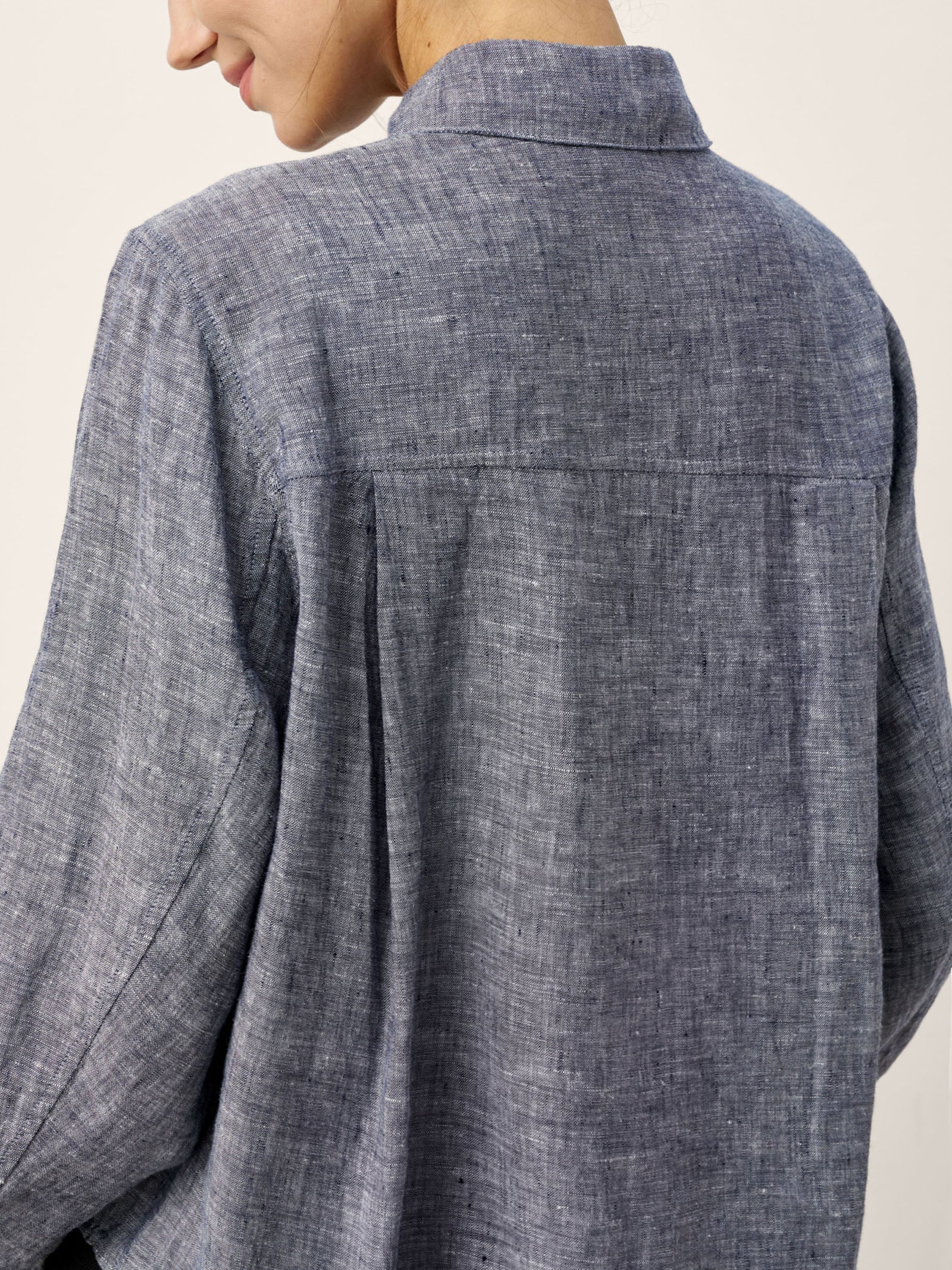 100% Linen Relaxed Drop Shoulder Pocket Shirt ASTER