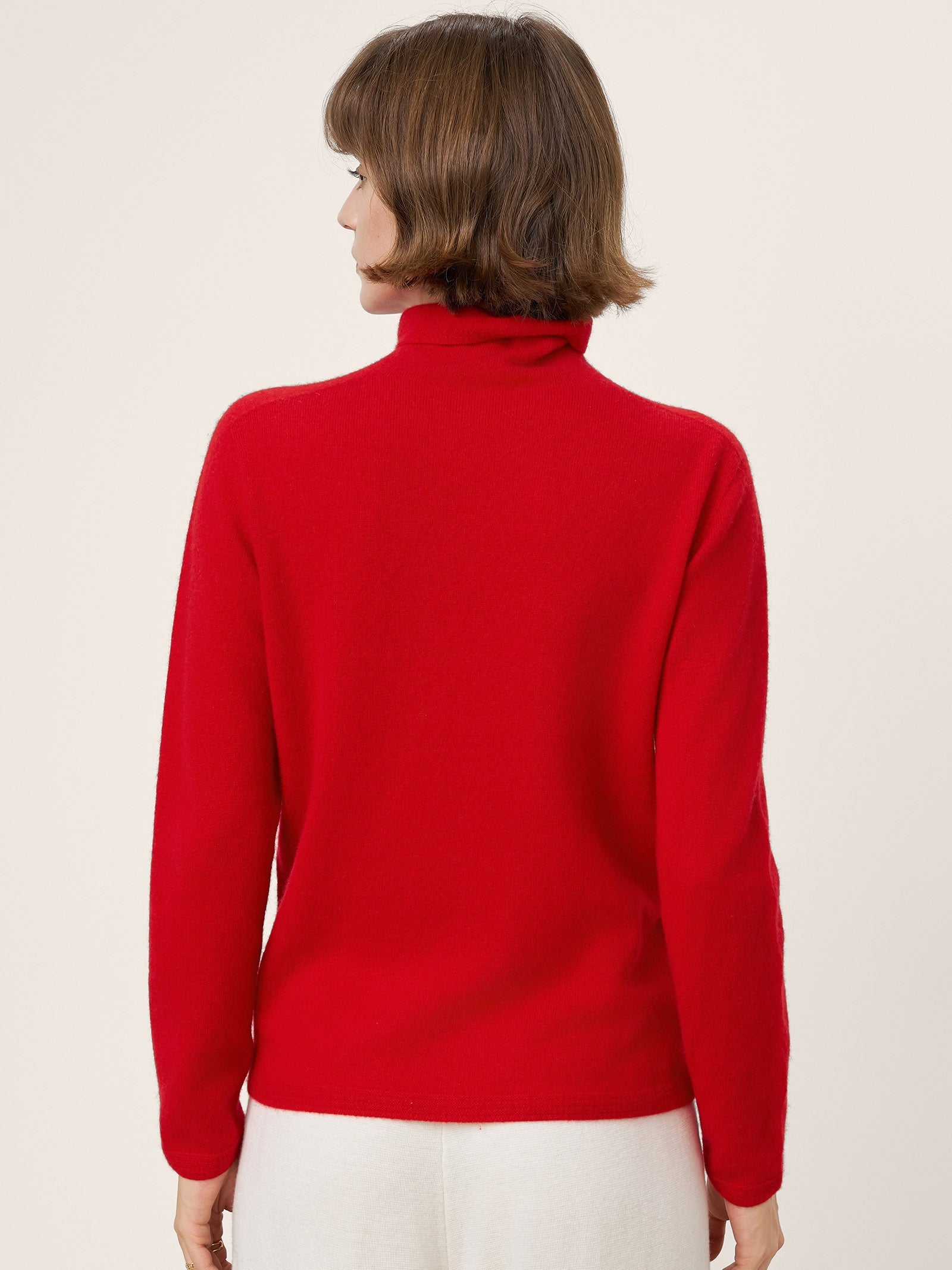 Premium Cashmere Blend Hand-Finished Seamless Turtleneck Knit Top TOVE