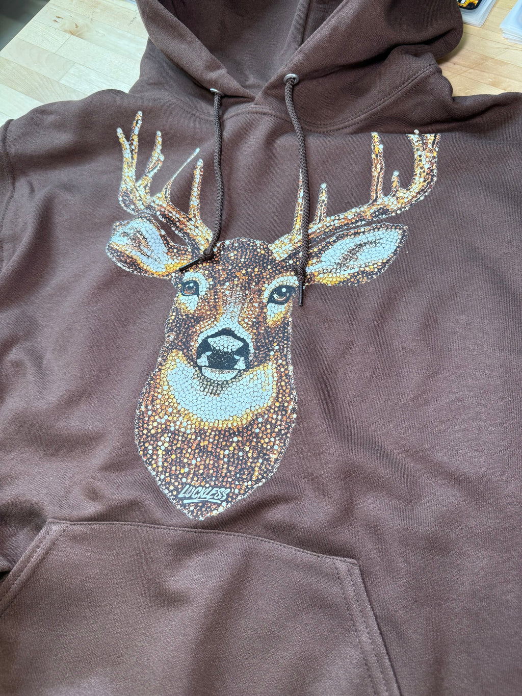 Faux Rhinestone Buck Hoodie