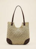 Woven Hollow-Out Shoulder Tote Bag