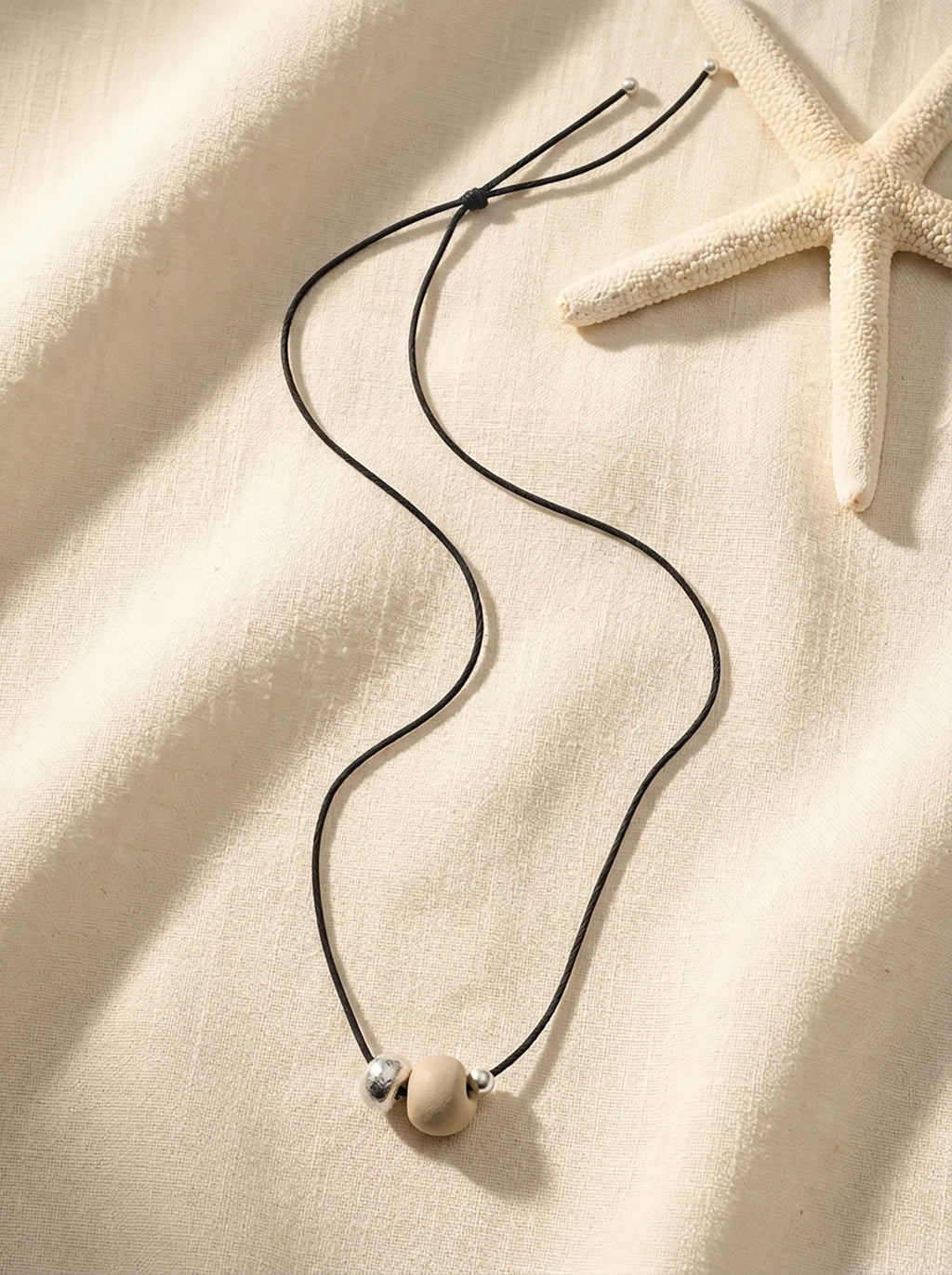 Ivory Nut Pendant Cord Necklace