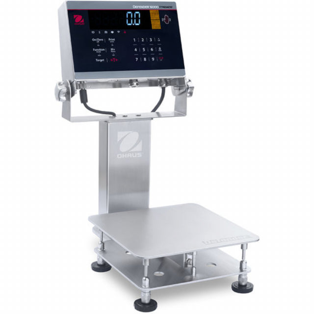 Ohaus i-D61XWE25K1R6 Defender 6000 Washdown Bench Scale, 25000 g × 2 g, 12" x 12", NTEP