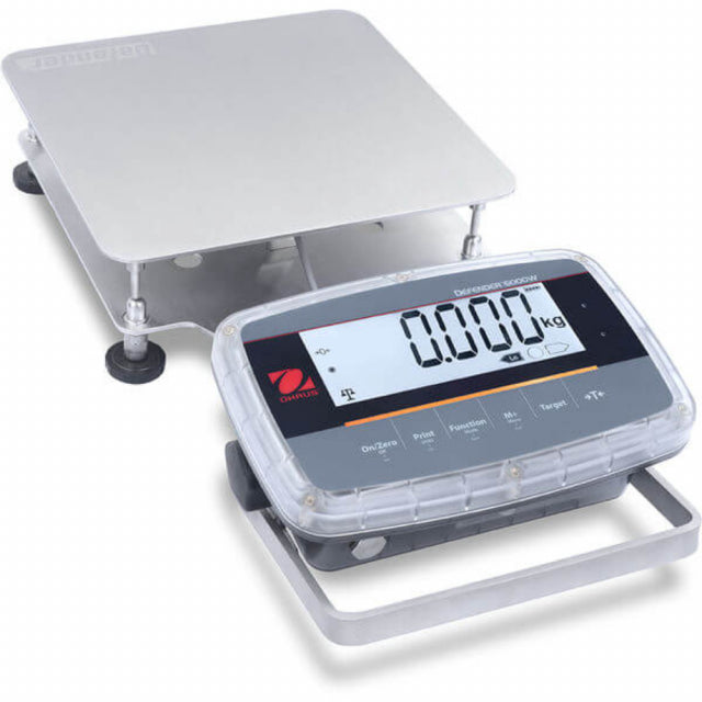 Ohaus i-D61PW25K1R5 Defender 6000 Washdown Bench Scale, 25000 g x 2 g, 20" x 16", NTEP