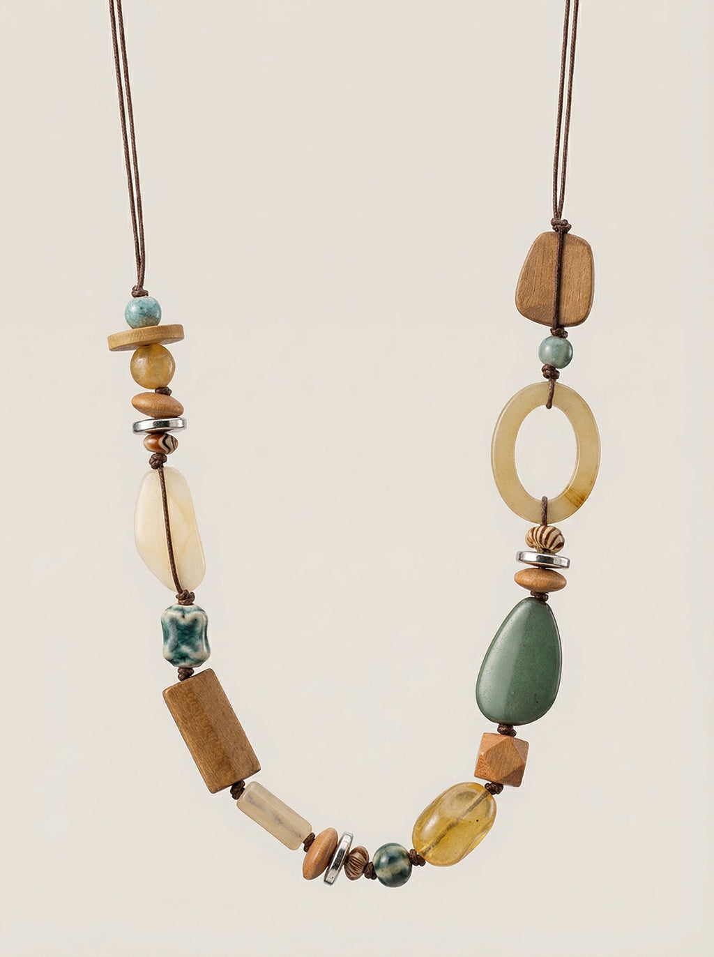 Bohemian Mixed Bead Long Pendant Necklace