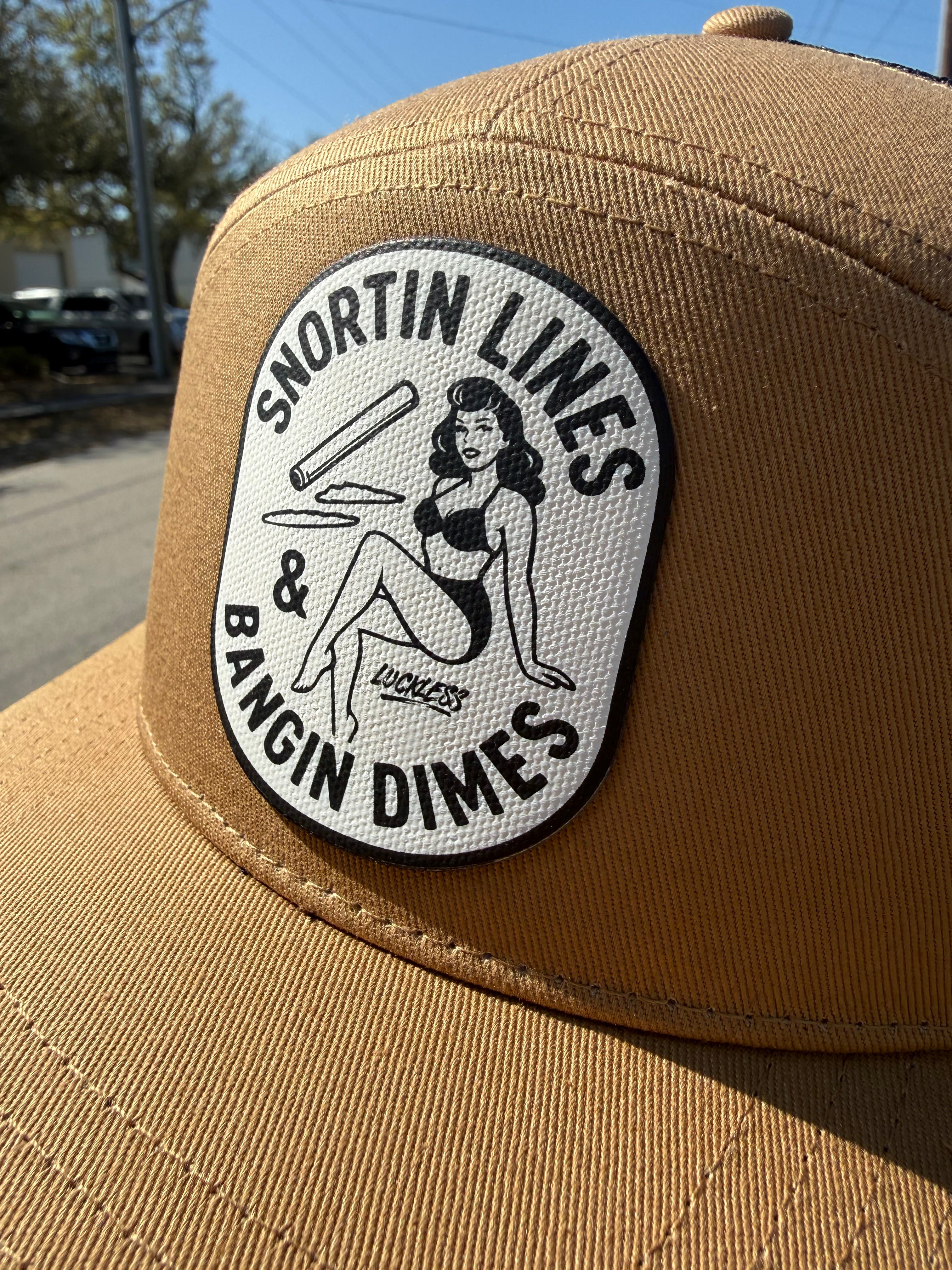Lines and Dimes Canvas Patch Trucker