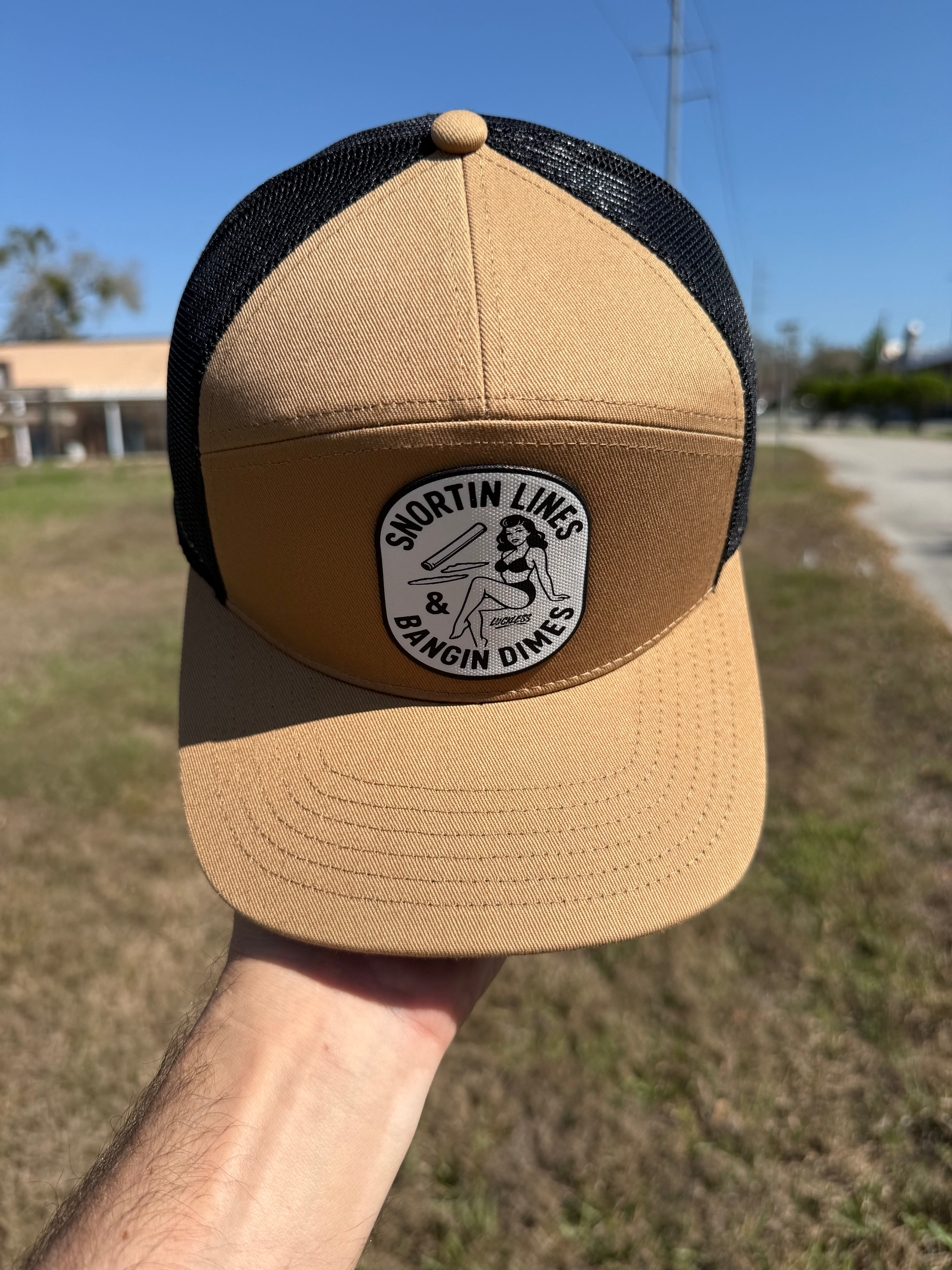 Lines and Dimes Canvas Patch Trucker