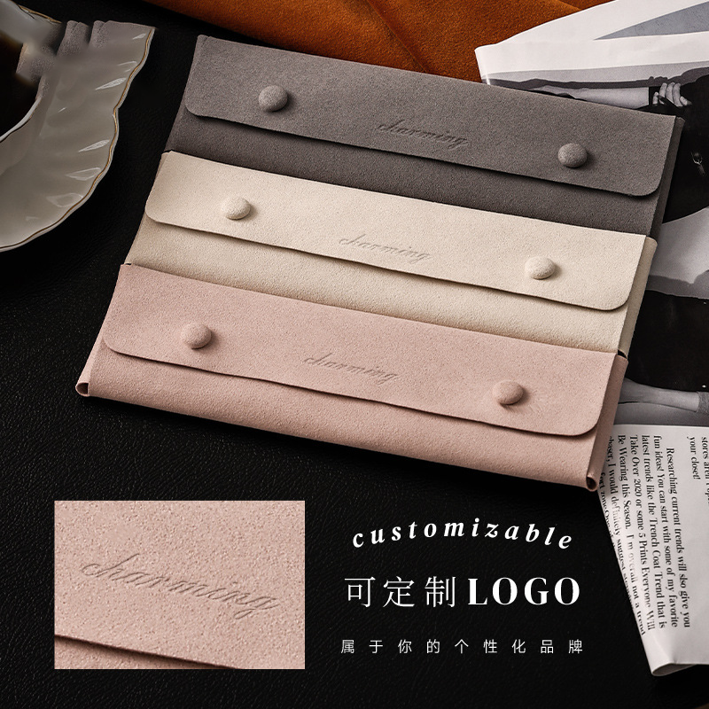 High-end microfiber leather necklace clutch bag