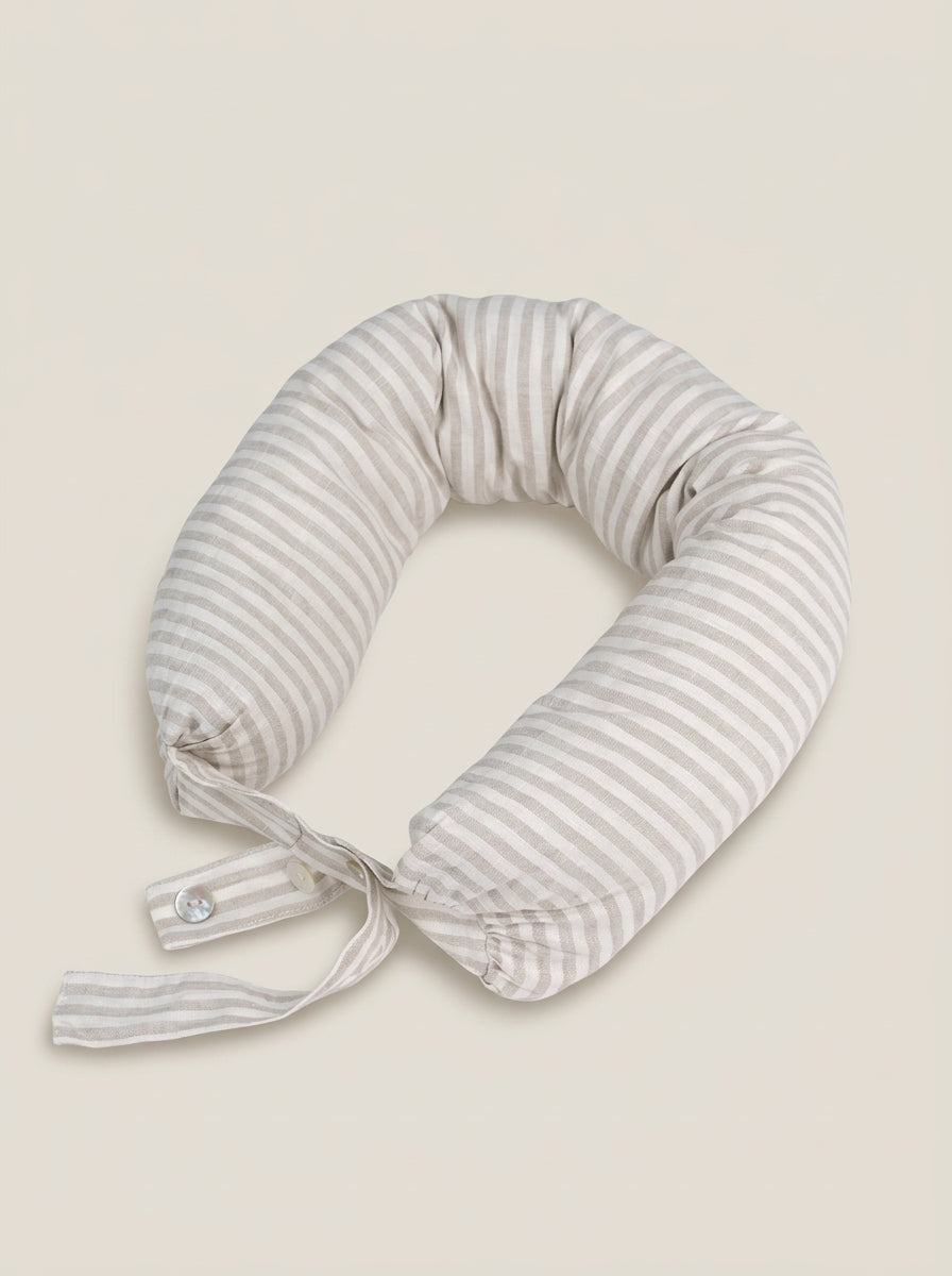 Linen Adjustable Neck Support Travel Pillow