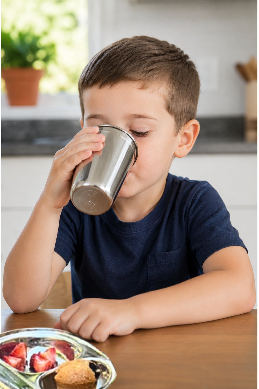 Stainless Steel Kids Cups — Set of 4 | BPA-Free, Dishwasher Safe