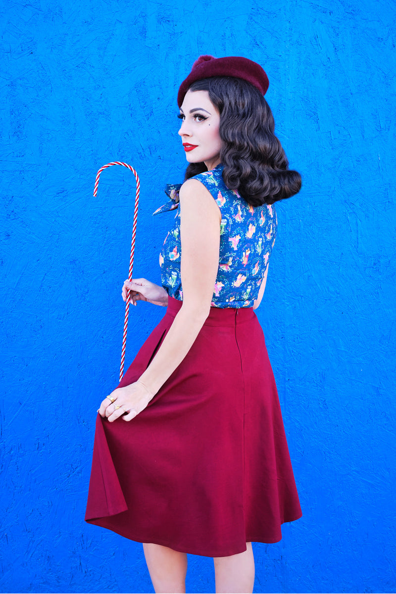 Charlotte Skirt in Burgundy - 4X only