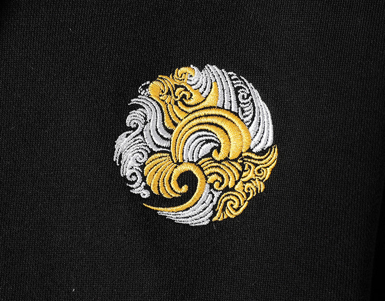 WSY340 Emerald Dragon Embroidery Hoodie