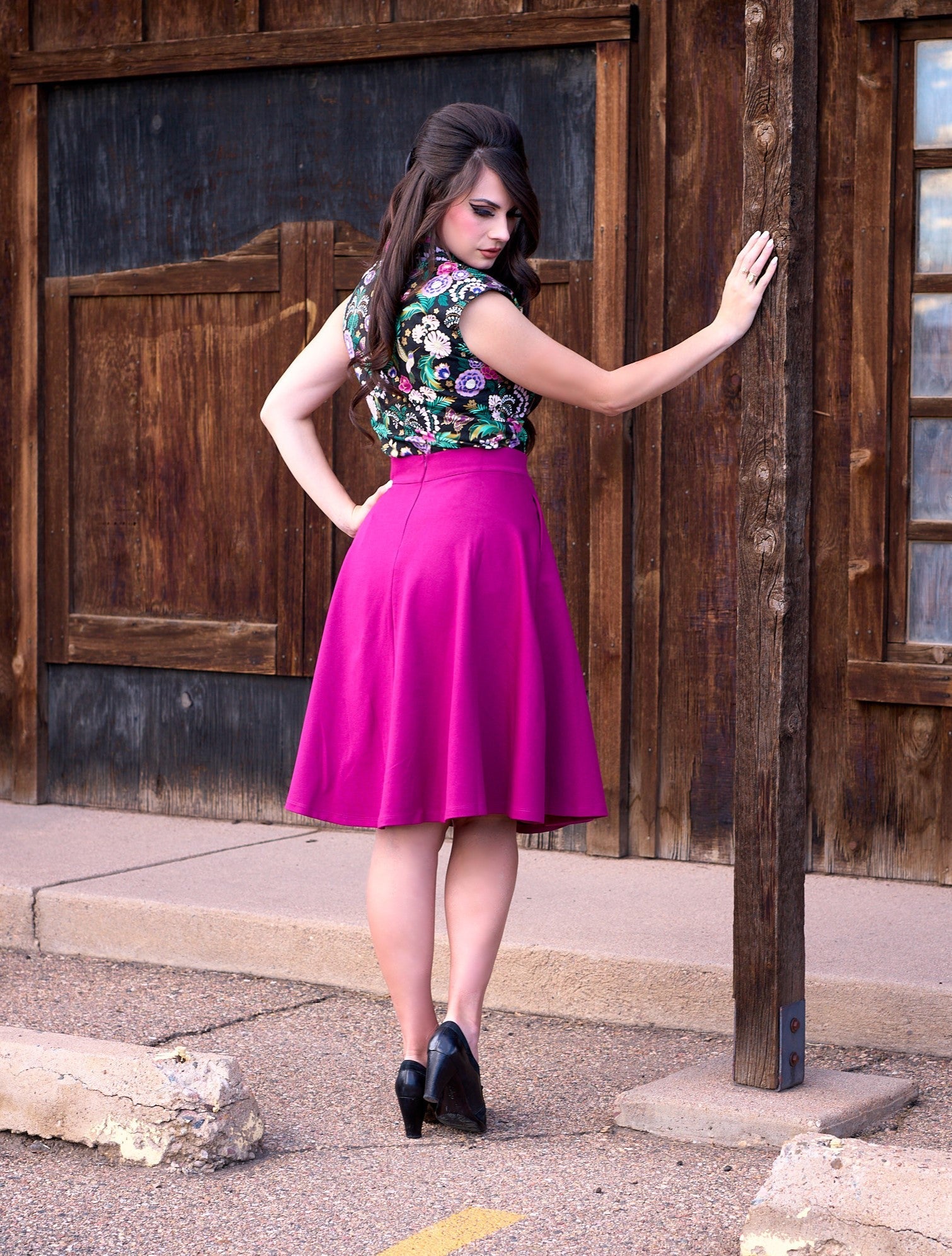 Charlotte Skirt in Magenta - 3X only
