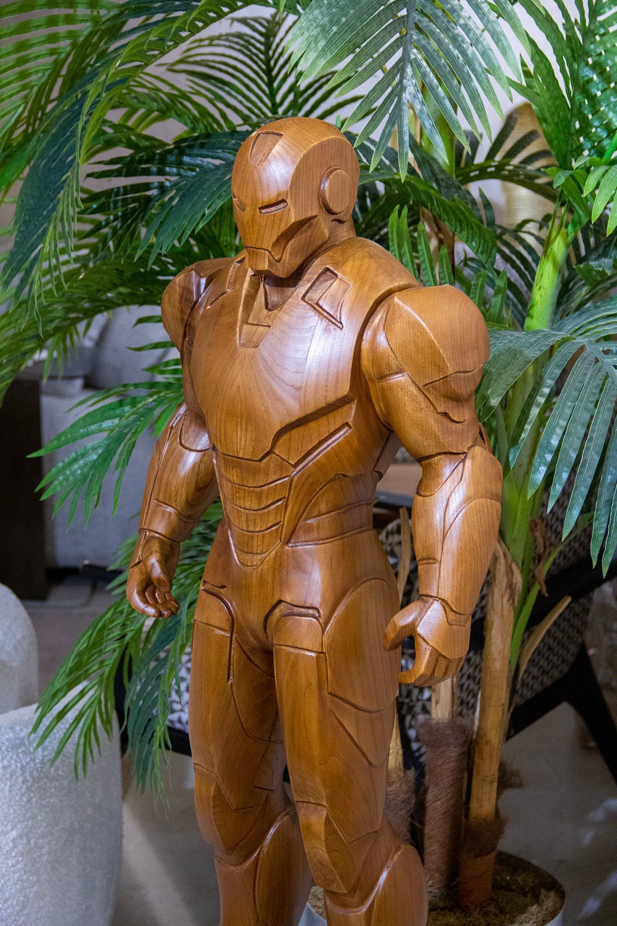 Wooden Armored Hero Statue