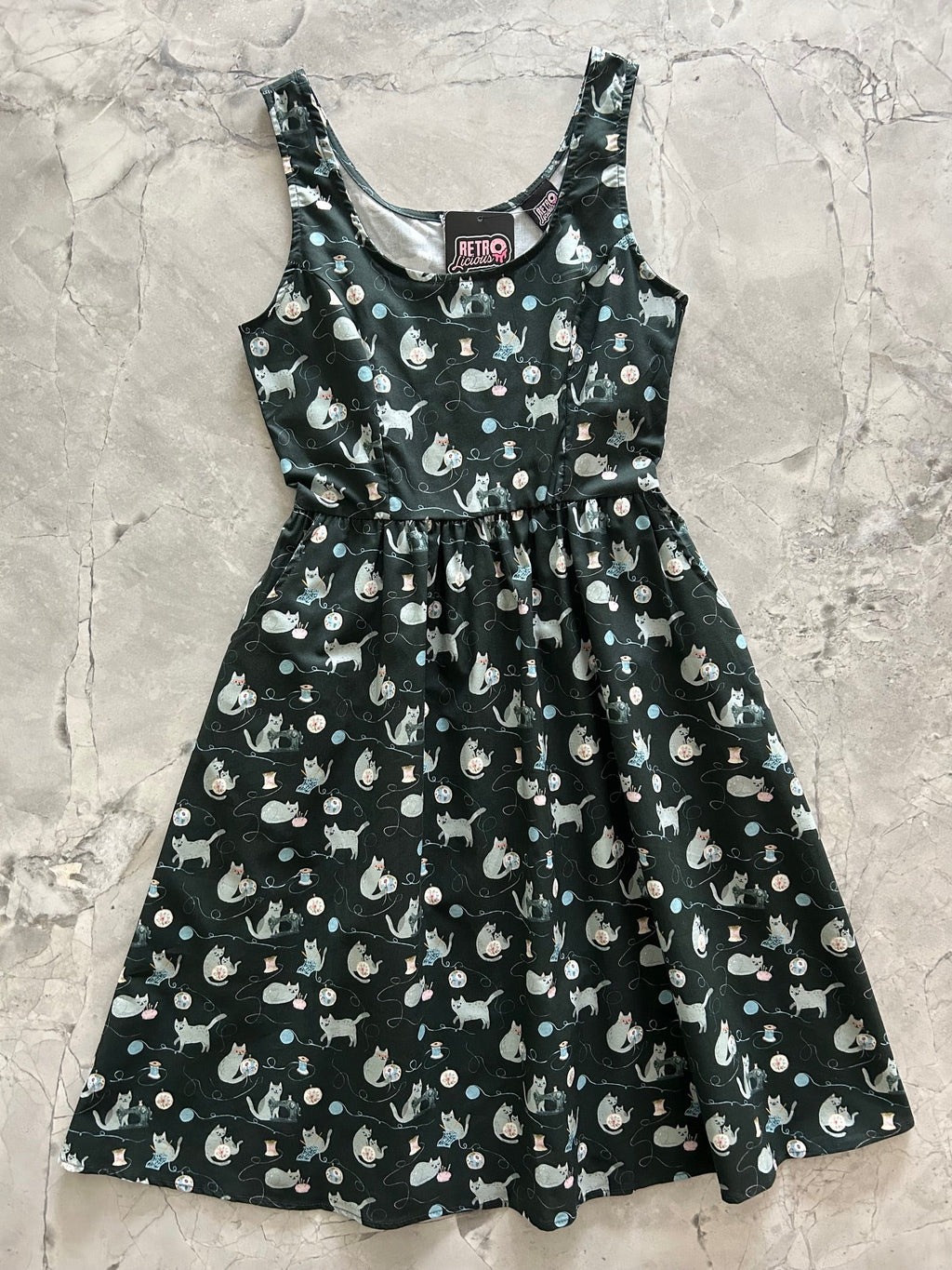 Cats and Yarn Fit & Flare Dress - Small only, 1 left!