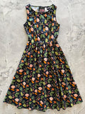 Woodland Midi Dress in Navy